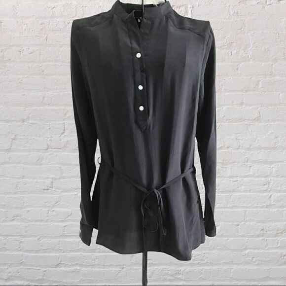 LA Made Black Silk Tunic Blouse NWT - Picture 1 of 6